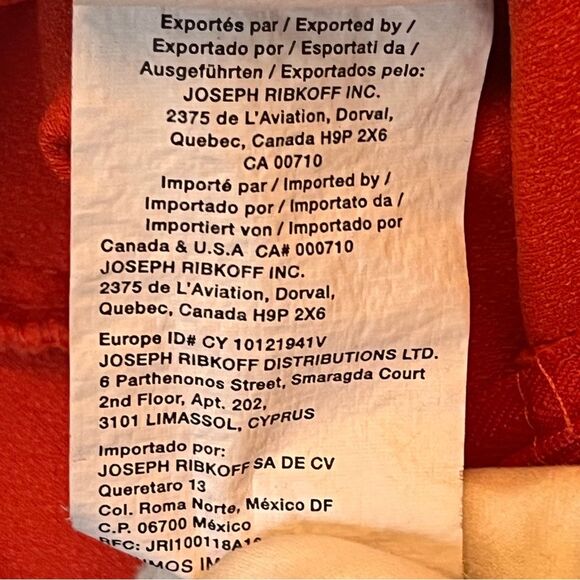 Joseph Ribkoff Fitted Capris Orange Pants with Front Zipper - Size 10 - Picture 5 of 5